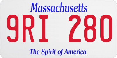 MA license plate 9RI280