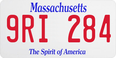 MA license plate 9RI284
