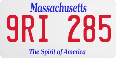 MA license plate 9RI285