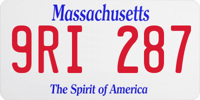MA license plate 9RI287