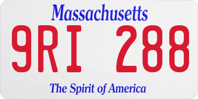 MA license plate 9RI288