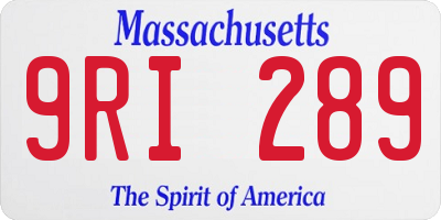 MA license plate 9RI289