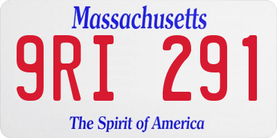 MA license plate 9RI291