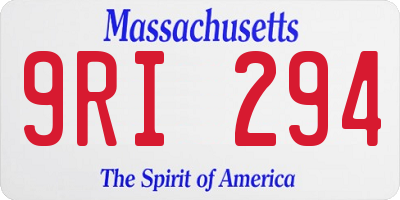 MA license plate 9RI294