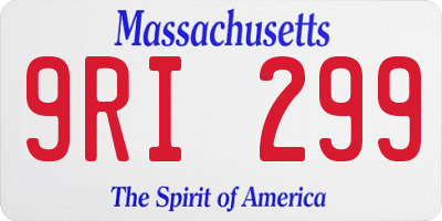 MA license plate 9RI299