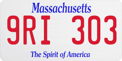 MA license plate 9RI303