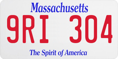 MA license plate 9RI304