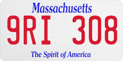 MA license plate 9RI308