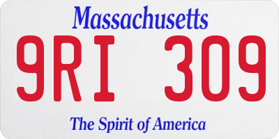 MA license plate 9RI309
