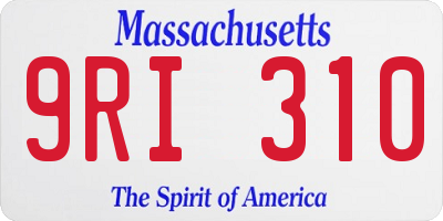 MA license plate 9RI310
