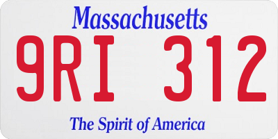 MA license plate 9RI312