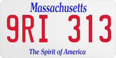 MA license plate 9RI313