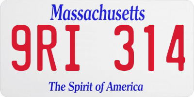 MA license plate 9RI314