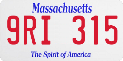 MA license plate 9RI315