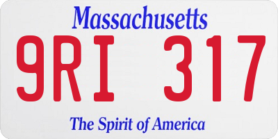 MA license plate 9RI317