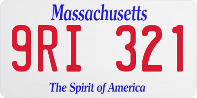 MA license plate 9RI321