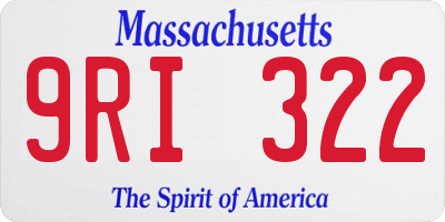 MA license plate 9RI322