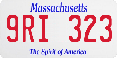 MA license plate 9RI323
