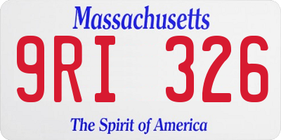 MA license plate 9RI326
