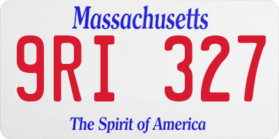 MA license plate 9RI327