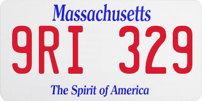 MA license plate 9RI329