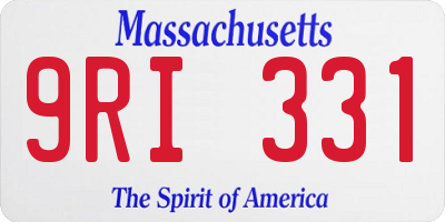 MA license plate 9RI331
