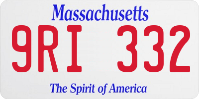 MA license plate 9RI332