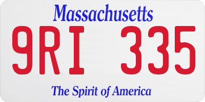 MA license plate 9RI335