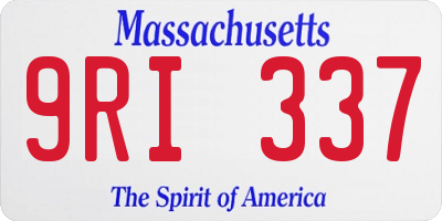 MA license plate 9RI337