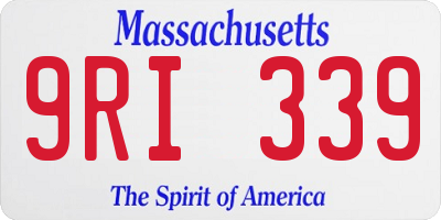 MA license plate 9RI339