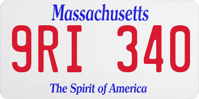MA license plate 9RI340