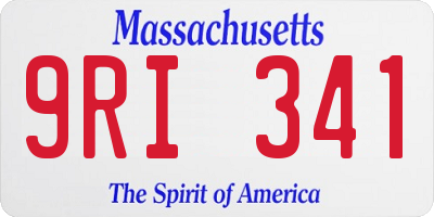 MA license plate 9RI341
