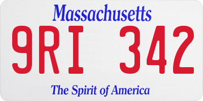 MA license plate 9RI342