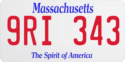 MA license plate 9RI343