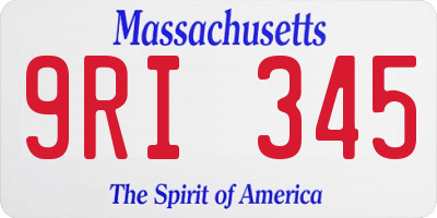 MA license plate 9RI345