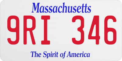 MA license plate 9RI346