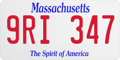 MA license plate 9RI347