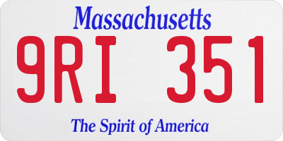 MA license plate 9RI351