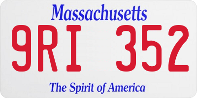 MA license plate 9RI352