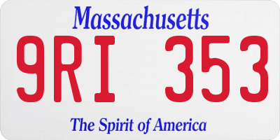 MA license plate 9RI353