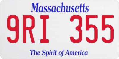 MA license plate 9RI355