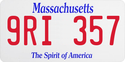 MA license plate 9RI357