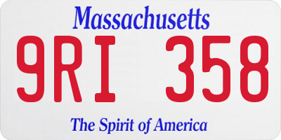MA license plate 9RI358