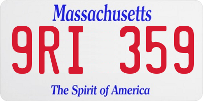 MA license plate 9RI359