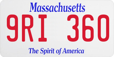 MA license plate 9RI360