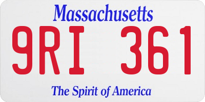 MA license plate 9RI361