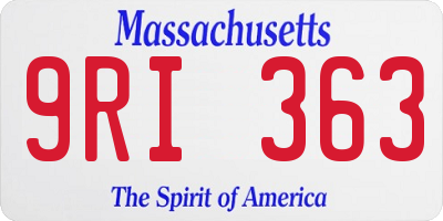 MA license plate 9RI363