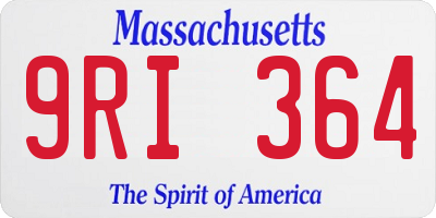 MA license plate 9RI364