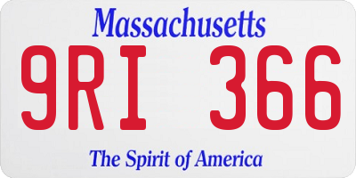 MA license plate 9RI366