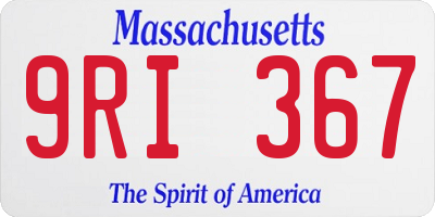 MA license plate 9RI367